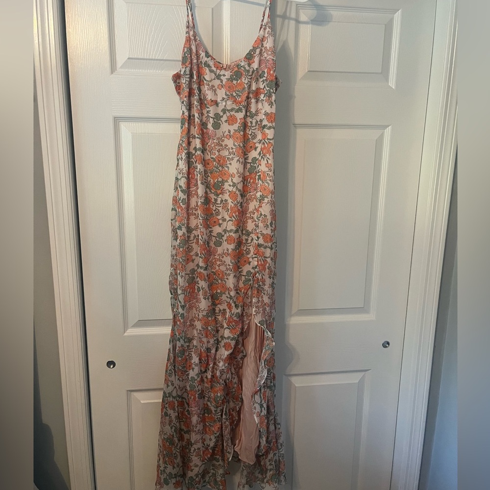Hello Molly Floral Maxi Dress in Pink and Orange